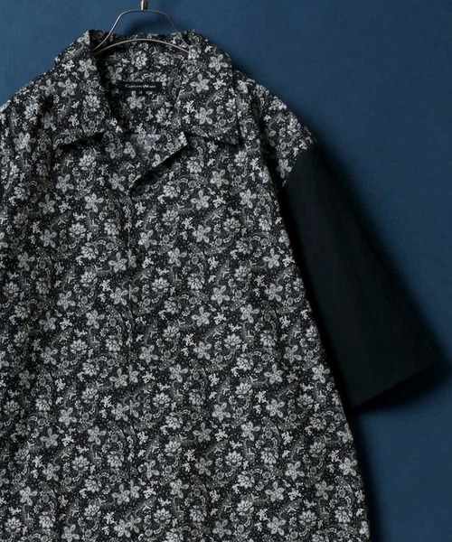 ANPAS(アンパス)の「MADE IN JAPAN Total Pattern Print Big Silhouette Open Collar Shirt/日本製 総柄プリント ビッグシルエット オープンカラーシャツ(シャツ/ブラウス・メンズ・ホワイト系その他/ブラック系その他/ブルー系その他/ブラック系その他2/ブラック系その他3/ブルー系その他2・M/L)」の1枚目の写真