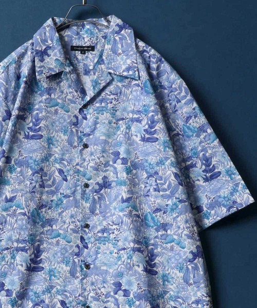 ANPAS(アンパス)の「MADE IN JAPAN Total Pattern Print Big Silhouette Open Collar Shirt/日本製 総柄プリント ビッグシルエット オープンカラーシャツ(シャツ/ブラウス・メンズ・ホワイト系その他/ブラック系その他/ブルー系その他/ブラック系その他2/ブラック系その他3/ブルー系その他2・M/L)」の6枚目の写真