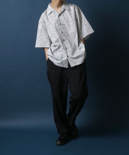 ANPAS(アンパス)の「MADE IN JAPAN Total Pattern Print Big Silhouette Open Collar Shirt/日本製 総柄プリント ビッグシルエット オープンカラーシャツ(シャツ/ブラウス・メンズ・ホワイト系その他/ブラック系その他/ブルー系その他/ブラック系その他2/ブラック系その他3/ブルー系その他2・M/L)」の8枚目の写真