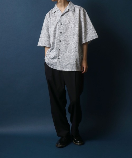 ANPAS(アンパス)の「MADE IN JAPAN Total Pattern Print Big Silhouette Open Collar Shirt/日本製 総柄プリント ビッグシルエット オープンカラーシャツ(シャツ/ブラウス・メンズ・ホワイト系その他/ブラック系その他/ブルー系その他/ブラック系その他2/ブラック系その他3/ブルー系その他2・M/L)」の7枚目の写真
