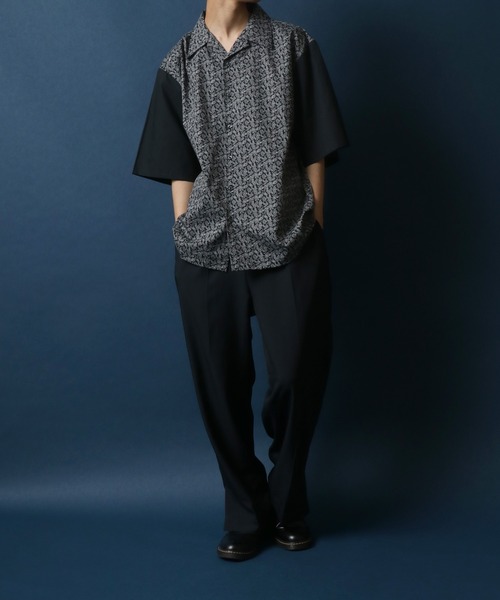 ANPAS(アンパス)の「MADE IN JAPAN Total Pattern Print Big Silhouette Open Collar Shirt/日本製 総柄プリント ビッグシルエット オープンカラーシャツ(シャツ/ブラウス・メンズ・ホワイト系その他/ブラック系その他/ブルー系その他/ブラック系その他2/ブラック系その他3/ブルー系その他2・M/L)」の12枚目の写真