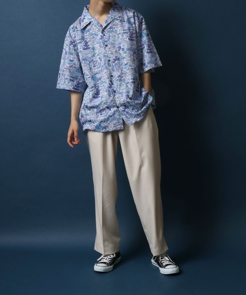 ANPAS(アンパス)の「MADE IN JAPAN Total Pattern Print Big Silhouette Open Collar Shirt/日本製 総柄プリント ビッグシルエット オープンカラーシャツ(シャツ/ブラウス・メンズ・ホワイト系その他/ブラック系その他/ブルー系その他/ブラック系その他2/ブラック系その他3/ブルー系その他2・M/L)」の17枚目の写真