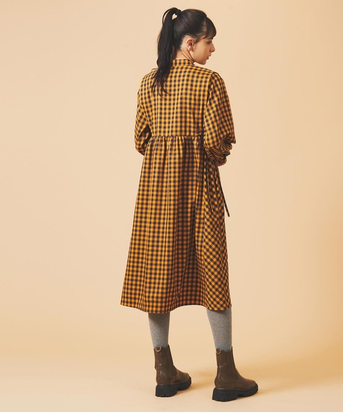 MILKFED.(ミルクフェド)の「SIDE RIBBON PLAID DRESS(ワンピース・レディース・ネイビー/イエロー/グリーン・ONE SIZE)」の7枚目の写真