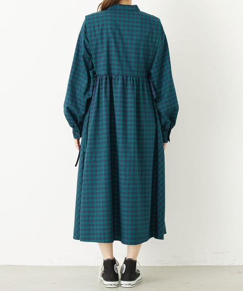 MILKFED.(ミルクフェド)の「SIDE RIBBON PLAID DRESS(ワンピース・レディース・ネイビー/イエロー/グリーン・ONE SIZE)」の11枚目の写真