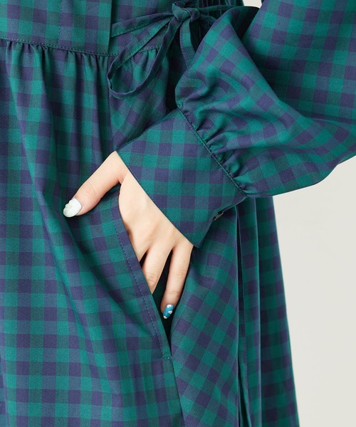 MILKFED.(ミルクフェド)の「SIDE RIBBON PLAID DRESS(ワンピース・レディース・ネイビー/イエロー/グリーン・ONE SIZE)」の19枚目の写真