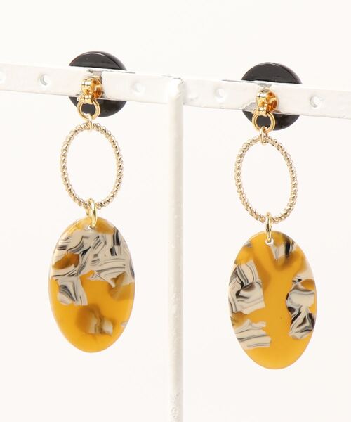 tone(トーン)の「【Astyle】ブラック×マスタードピアス(MA)(ピアス(両耳用)・レディース・ゴールド・FREE)」の3枚目の写真