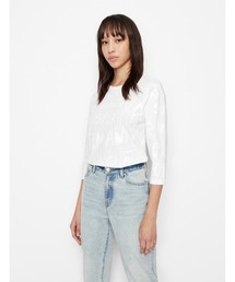 ARMANI EXCHANGE | 【A|X アルマーニ エクスチェンジ】メッセージプリント　七分袖クルーネックTシャツ/GIRLFRIEND(Tシャツ/カットソー)