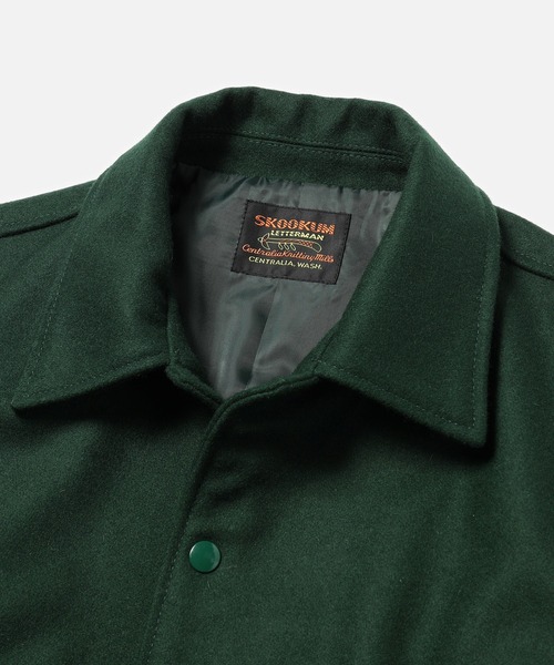 MR.OLIVE(ミスターオリーブ)の「SKOOKUM コラボレーション / AWARD JACKET(スタジャン)(スタジャン・メンズ・ブラック/グリーン・MEDIUM/LARGE/SMALL)」の7枚目の写真