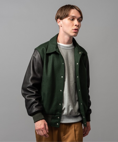 MR.OLIVE(ミスターオリーブ)の「SKOOKUM コラボレーション / AWARD JACKET(スタジャン)(スタジャン・メンズ・ブラック/グリーン・MEDIUM/LARGE/SMALL)」の11枚目の写真