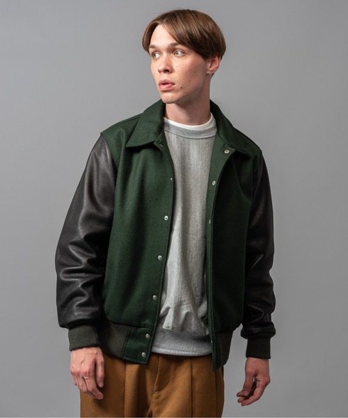 MR.OLIVE(ミスターオリーブ)の「SKOOKUM コラボレーション / AWARD JACKET(スタジャン)(スタジャン・メンズ・ブラック/グリーン・MEDIUM/LARGE/SMALL)」の12枚目の写真