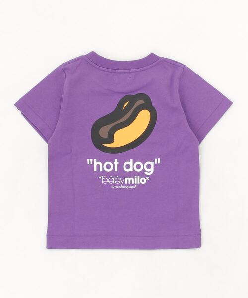 A BATHING APE（アベイシングエイプ）の「BABY MILO FACE HOT DOG TEE K（Tシャツ/カットソー・キッズ・サックスブルー/パープル/グリーン/ホワイト・140/130/100/110/120/90）」の8枚目の写真