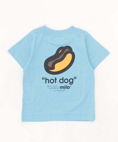 A BATHING APE（アベイシングエイプ）の「BABY MILO FACE HOT DOG TEE K（Tシャツ/カットソー・キッズ・サックスブルー/パープル/グリーン/ホワイト・140/130/100/110/120/90）」の5枚目の写真