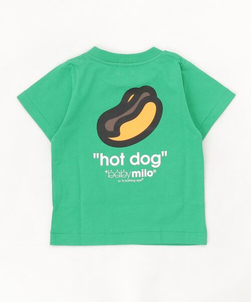 A BATHING APE（アベイシングエイプ）の「BABY MILO FACE HOT DOG TEE K（Tシャツ/カットソー・キッズ・サックスブルー/パープル/グリーン/ホワイト・140/130/100/110/120/90）」の6枚目の写真