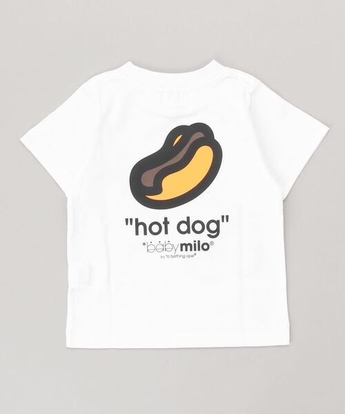 A BATHING APE（アベイシングエイプ）の「BABY MILO FACE HOT DOG TEE K（Tシャツ/カットソー・キッズ・サックスブルー/パープル/グリーン/ホワイト・140/130/100/110/120/90）」の7枚目の写真