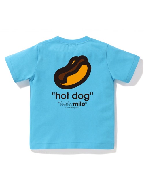 A BATHING APE（アベイシングエイプ）の「BABY MILO FACE HOT DOG TEE K（Tシャツ/カットソー・キッズ・サックスブルー/パープル/グリーン/ホワイト・140/130/100/110/120/90）」の11枚目の写真