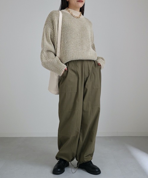 ap retro(アプレトロ)の「【期間限定プライス】配色リブ編みハイネックニットプルオーバー(ニット/セーター・レディース・ブルーグリーン/ブラウン/グリーン・FREE)」の21枚目の写真