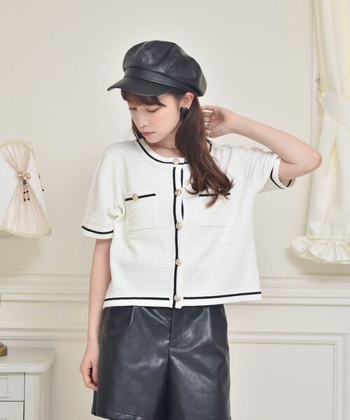 ems excite（エムズエキサイト）の「ヴィンテージカーデ（ニット/セーター・レディース・ブラック/ブルー/ナチュラル・FREE）」の10枚目の写真