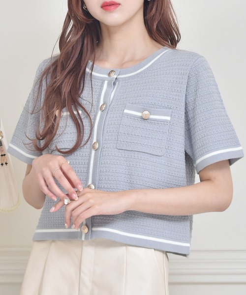 ems excite（エムズエキサイト）の「ヴィンテージカーデ（ニット/セーター・レディース・ブラック/ブルー/ナチュラル・FREE）」の3枚目の写真