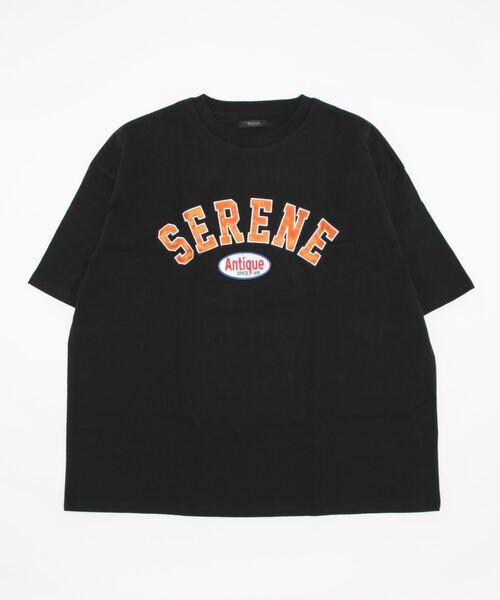 VIBGYOR（ヴィブジョー）の「サテン貼付BIGクルー/Ntee(BL)（Tシャツ/カットソー・メンズ・ダークグリーン/ブルー/ブルーグレー/ブルー系その他/スミクロ/ホワイト系その他/ホワイト・MEDIUM/LARGE）」の3枚目の写真