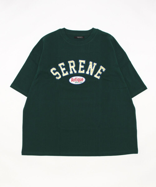 VIBGYOR（ヴィブジョー）の「サテン貼付BIGクルー/Ntee(BL)（Tシャツ/カットソー・メンズ・ダークグリーン/ブルー/ブルーグレー/ブルー系その他/スミクロ/ホワイト系その他/ホワイト・MEDIUM/LARGE）」の5枚目の写真