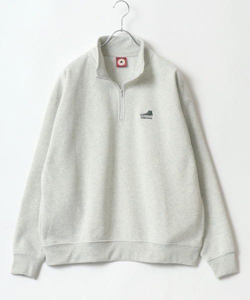 CONVERSE（コンバース）の「CONVERSE/コンバース ワンポイント刺繍 リブライン 裏起毛 ハーフジップスウェットトレーナー（スウェット・レディース・ホワイト/ブラック/ダークグリーン/オートミール/ホワイト系その他/ブラック系その他/グリーン系その他/ブルー系その他・LL/M/L）」の13枚目の写真