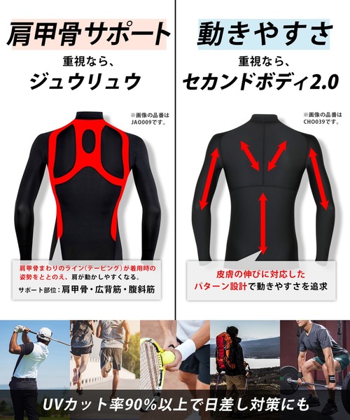 CW-X（シーダブリューエックス）の「「JYURYU TOP」　機能性トップス　長袖（Tシャツ/カットソー・メンズ・ブラック/アイボリー/グレー系その他/ベージュ系その他・S/M/L/LL）」の8枚目の写真