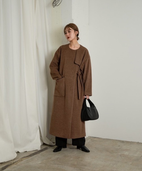 Amiur(エミレ)の「no collar waist belt coat(その他アウター・レディース・ベージュ/ブラウン・FREE)」の8枚目の写真