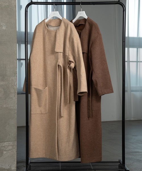 Amiur(エミレ)の「no collar waist belt coat(その他アウター・レディース・ベージュ/ブラウン・FREE)」の6枚目の写真