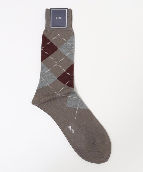 SHIPS（シップス）の「SHIPS: アーガイル ソックス（ソックス/靴下・メンズ・チャコールグレー/ブラック/ネイビー/カーキ/ダークグレー・ONE SIZE）」の4枚目の写真