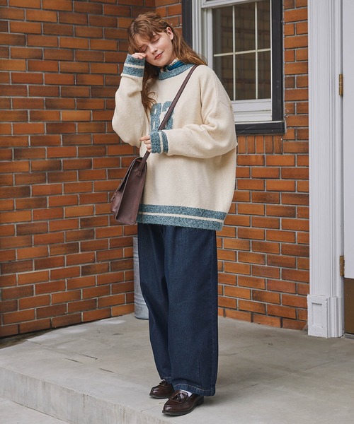 MONO-MART LADY'S(モノマートレディース)の「ナンバリングラインリブニットプルオーバー(ニット/セーター・レディース・アイボリー系/アイボリー/ブラウン/ネイビー・FREE)」の22枚目の写真