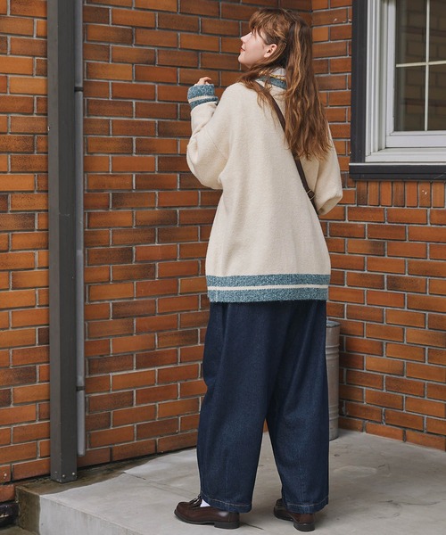 MONO-MART LADY'S(モノマートレディース)の「ナンバリングラインリブニットプルオーバー(ニット/セーター・レディース・アイボリー系/アイボリー/ブラウン/ネイビー・FREE)」の11枚目の写真