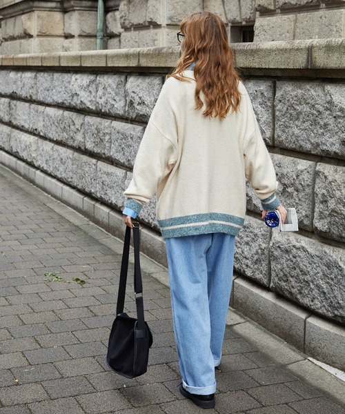 MONO-MART LADY'S(モノマートレディース)の「ナンバリングラインリブニットプルオーバー(ニット/セーター・レディース・アイボリー系/アイボリー/ブラウン/ネイビー・FREE)」の14枚目の写真