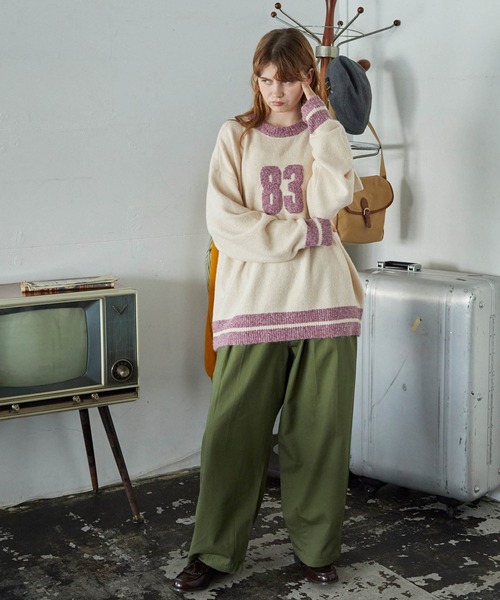 MONO-MART LADY'S(モノマートレディース)の「ナンバリングラインリブニットプルオーバー(ニット/セーター・レディース・アイボリー系/アイボリー/ブラウン/ネイビー・FREE)」の17枚目の写真