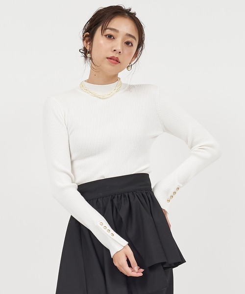 ROYAL PARTY（ロイヤルパーティー）の「ウォッシャブルプチハイネックリブニットトップス（ニット/セーター・レディース・マルチ/ベージュ/ピンク/ブラック/オフホワイト・FREE）」の21枚目の写真