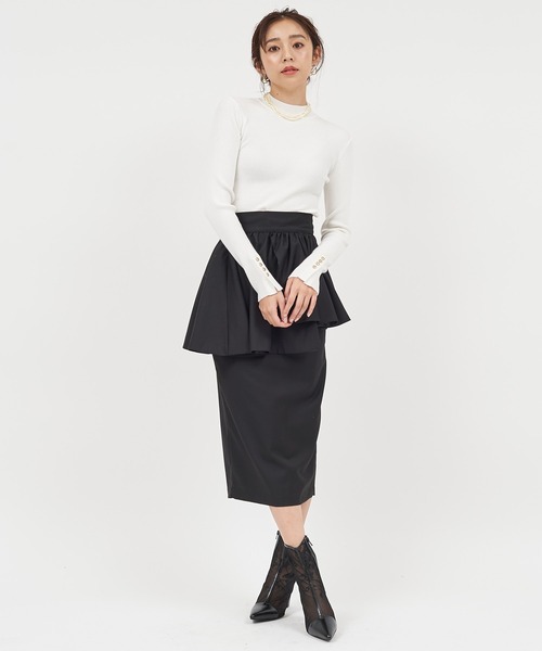 ROYAL PARTY（ロイヤルパーティー）の「ウォッシャブルプチハイネックリブニットトップス（ニット/セーター・レディース・マルチ/ベージュ/ピンク/ブラック/オフホワイト・FREE）」の22枚目の写真