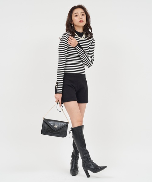 ROYAL PARTY（ロイヤルパーティー）の「ウォッシャブルプチハイネックリブニットトップス（ニット/セーター・レディース・マルチ/ベージュ/ピンク/ブラック/オフホワイト・FREE）」の20枚目の写真