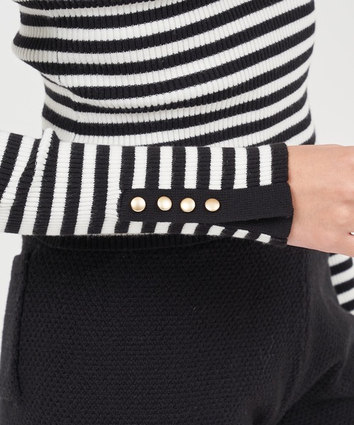 ROYAL PARTY（ロイヤルパーティー）の「ウォッシャブルプチハイネックリブニットトップス（ニット/セーター・レディース・マルチ/ベージュ/ピンク/ブラック/オフホワイト・FREE）」の14枚目の写真