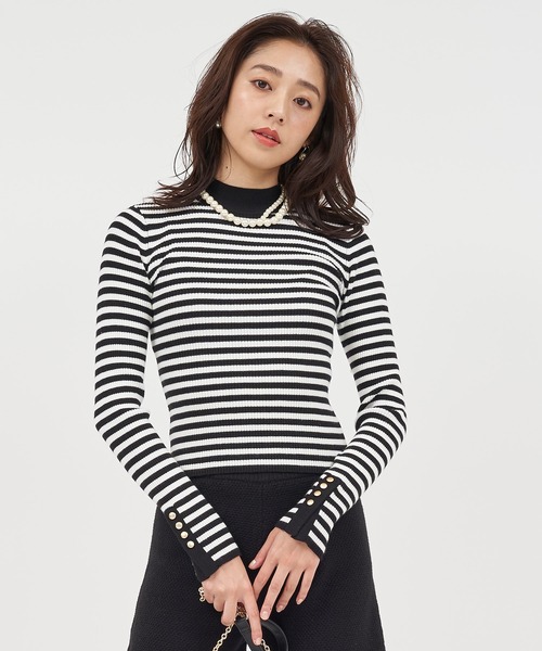 ROYAL PARTY（ロイヤルパーティー）の「ウォッシャブルプチハイネックリブニットトップス（ニット/セーター・レディース・マルチ/ベージュ/ピンク/ブラック/オフホワイト・FREE）」の18枚目の写真