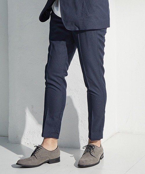 UNION STATION（ユニオンステーション）の「【EFFORTLESS】センタープレスメランジバーズアイスラックス<セットアップ対応>（スラックス・メンズ・チャコールグレー/ネイビー・LL/S/M/L）」の2枚目の写真