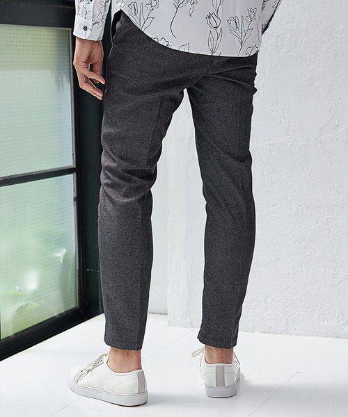 UNION STATION（ユニオンステーション）の「【EFFORTLESS】センタープレスメランジバーズアイスラックス<セットアップ対応>（スラックス・メンズ・チャコールグレー/ネイビー・LL/S/M/L）」の4枚目の写真