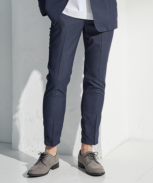 UNION STATION（ユニオンステーション）の「【EFFORTLESS】センタープレスメランジバーズアイスラックス<セットアップ対応>（スラックス・メンズ・チャコールグレー/ネイビー・LL/S/M/L）」の9枚目の写真