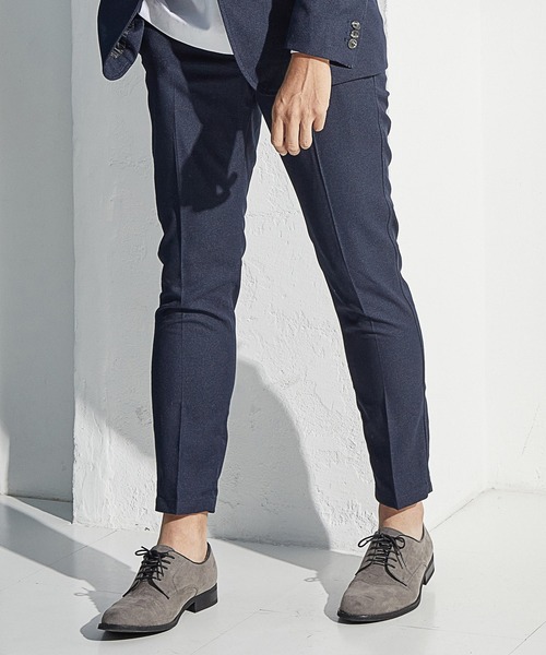 UNION STATION（ユニオンステーション）の「【EFFORTLESS】センタープレスメランジバーズアイスラックス<セットアップ対応>（スラックス・メンズ・チャコールグレー/ネイビー・LL/S/M/L）」の10枚目の写真