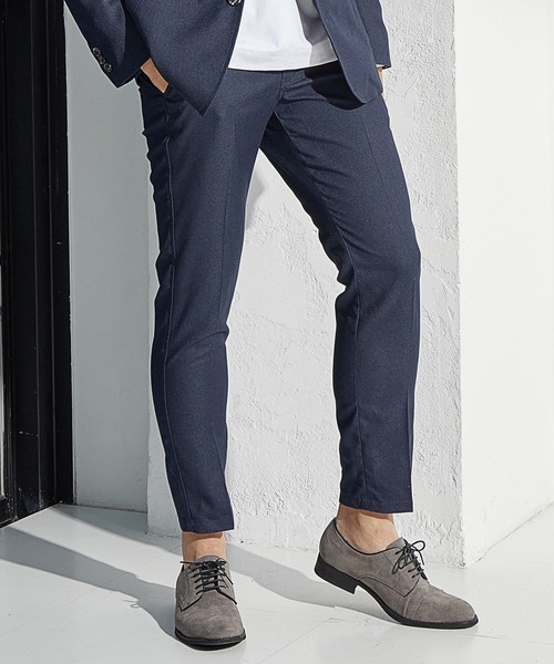 UNION STATION（ユニオンステーション）の「【EFFORTLESS】センタープレスメランジバーズアイスラックス<セットアップ対応>（スラックス・メンズ・チャコールグレー/ネイビー・LL/S/M/L）」の11枚目の写真