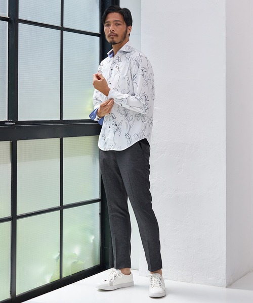 UNION STATION（ユニオンステーション）の「【EFFORTLESS】センタープレスメランジバーズアイスラックス<セットアップ対応>（スラックス・メンズ・チャコールグレー/ネイビー・LL/S/M/L）」の15枚目の写真