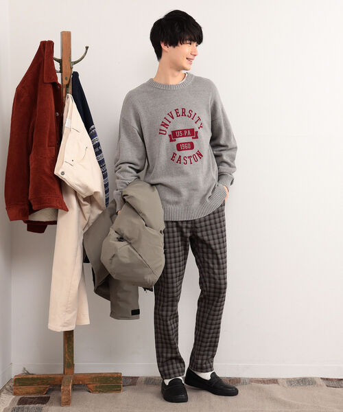 B:MING by BEAMS（ビーミングバイビームス）の「B:MING by BEAMS / スーベニア プリント クルーネック ニット（ニット/セーター・メンズ・グリーン/ライトグレー/ネイビー・SMALL/MEDIUM/LARGE/X-LARGE）」の18枚目の写真