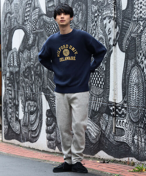 B:MING by BEAMS（ビーミングバイビームス）の「B:MING by BEAMS / スーベニア プリント クルーネック ニット（ニット/セーター・メンズ・グリーン/ライトグレー/ネイビー・SMALL/MEDIUM/LARGE/X-LARGE）」の15枚目の写真