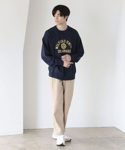 B:MING by BEAMS（ビーミングバイビームス）の「B:MING by BEAMS / スーベニア プリント クルーネック ニット（ニット/セーター・メンズ・グリーン/ライトグレー/ネイビー・SMALL/MEDIUM/LARGE/X-LARGE）」の8枚目の写真
