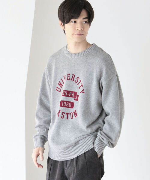 B:MING by BEAMS（ビーミングバイビームス）の「B:MING by BEAMS / スーベニア プリント クルーネック ニット（ニット/セーター・メンズ・グリーン/ライトグレー/ネイビー・SMALL/MEDIUM/LARGE/X-LARGE）」の16枚目の写真