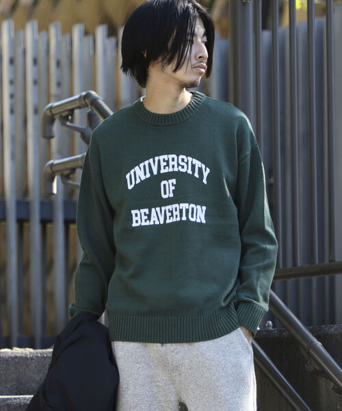 B:MING by BEAMS（ビーミングバイビームス）の「B:MING by BEAMS / スーベニア プリント クルーネック ニット（ニット/セーター・メンズ・グリーン/ライトグレー/ネイビー・SMALL/MEDIUM/LARGE/X-LARGE）」の21枚目の写真