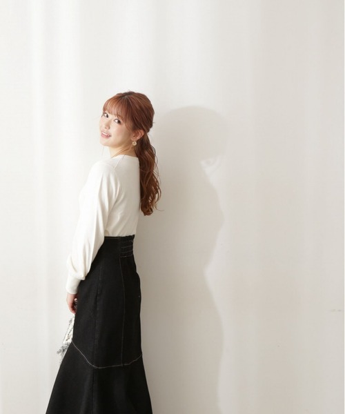 PROPORTION BODY DRESSING（プロポーションボディドレッシング）の「クルーネックパール釦ボリュームスリーブカーディガン / 1212274003（カーディガン/ボレロ・レディース・ブラウン/ホワイト系その他/ブルー/ブラック・FREE）」の8枚目の写真